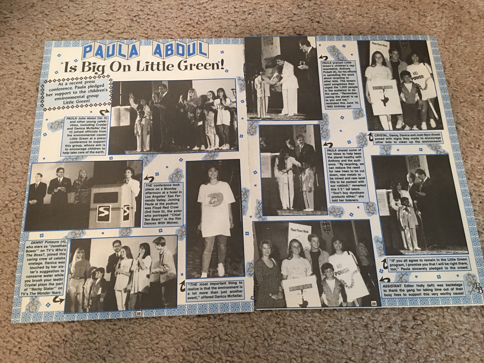 Paula Abdul teen magazine pinup clipping is big on little green Bop ...