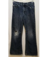 Blue Jeans Denim Boys Size 7 Bootcut Semi Evase Children&#39;s Place Ripped ... - $14.99