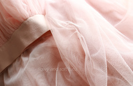 Blush Pink Long Tulle Skirt High Waisted Plus Size Long Tulle Tutu Blush Skirt image 9