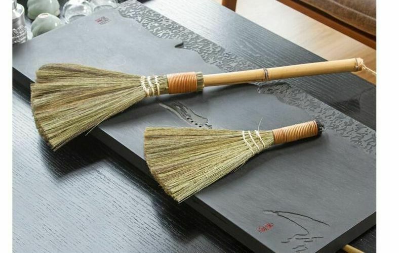 Japanese Short Handle Soft Bristle Broom Wood Floor Clean Sweeping Brush x 1 