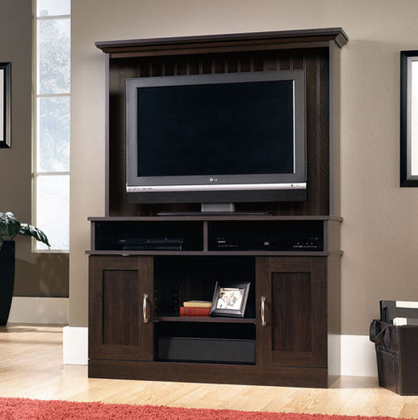 Wood LCD TV Tall Storage Shelf Stand Media Console Entertainment Center Entertainment