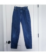 Vintage 80s 90s Lee Mom Jeans 8 26 Waist Blue Wide Thigh Tapered High Ri... - $72.75
