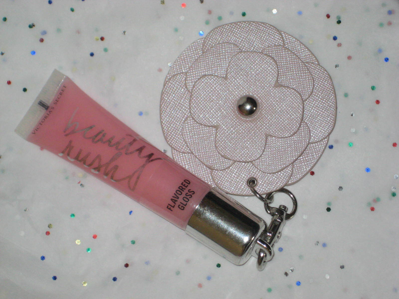 Victoria's Secret Beauty Rush Lip Gloss in Candy, Baby with Keychain Charm
