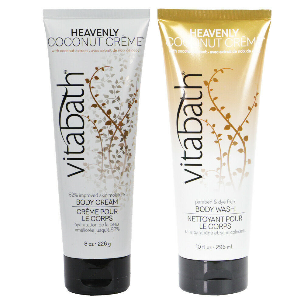 Primary image for Vitabath Heavenly Coconut Creme Body Wash and Body cream  DUO Gift SET