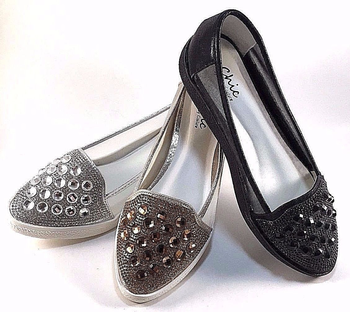 Image of Chic By Lady Couture Sky Embellished Dress Comfort Loafers Choose Sz/Color