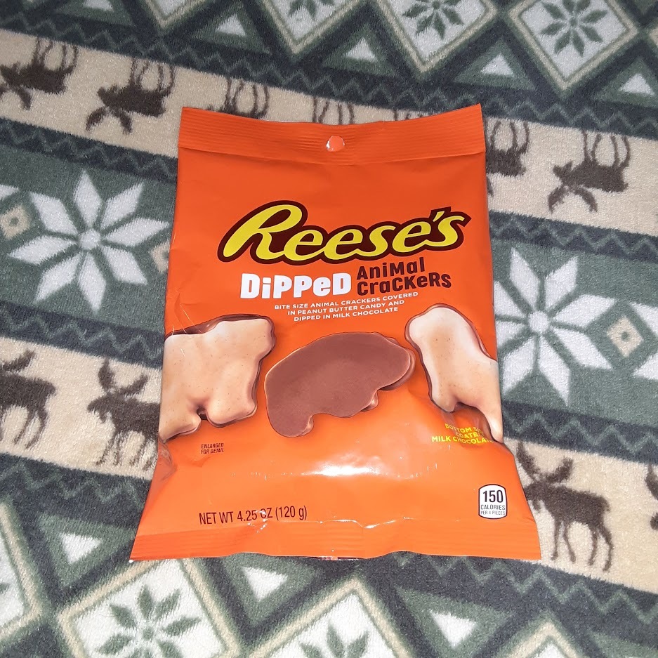 REESE'S Milk Chocolate & Peanut Butter Dipped Animal Crackers, 4.25 oz