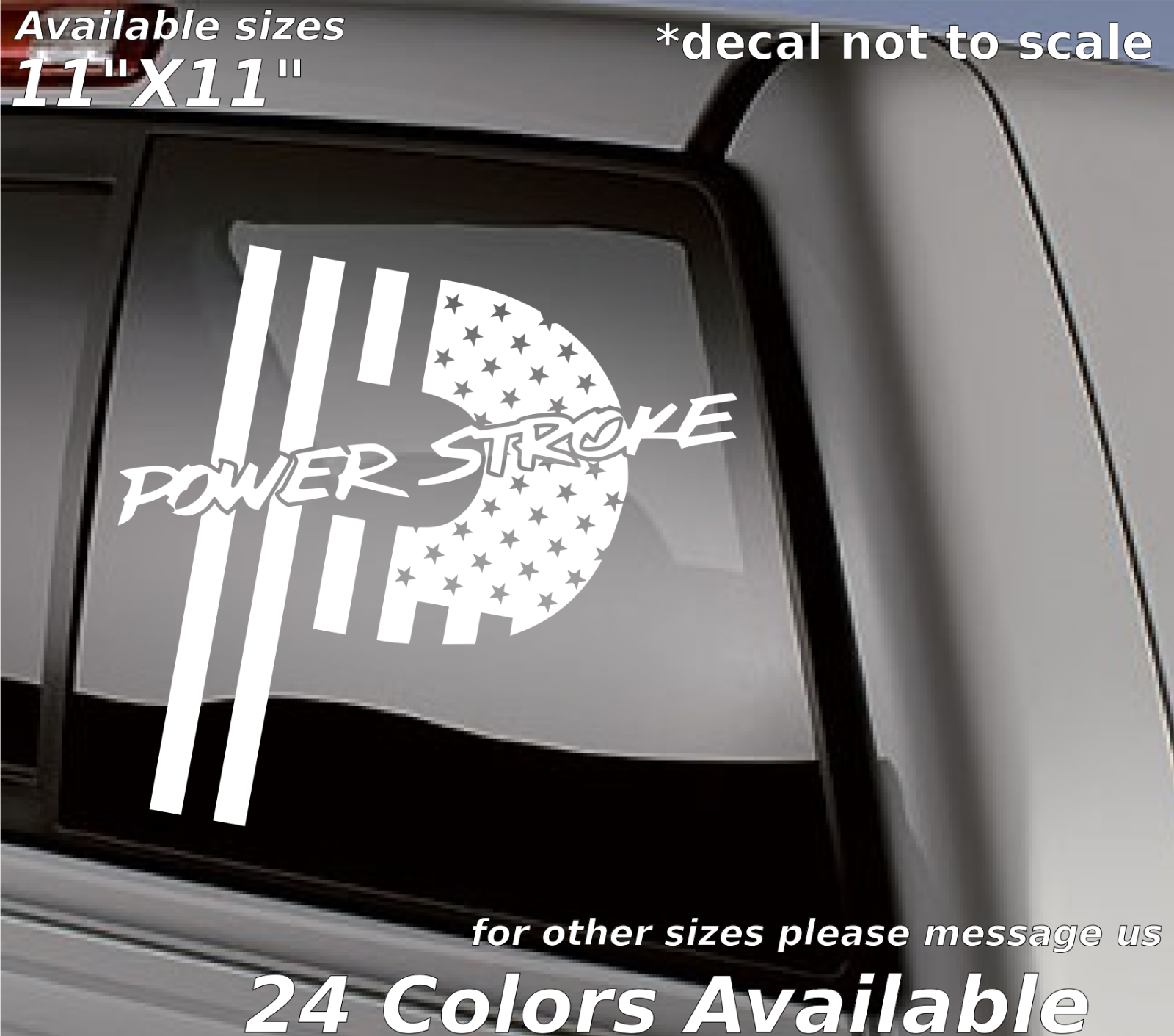 Westblade Graphics - Custom american flag powerstroke p decal sticker ford diesel truck back window