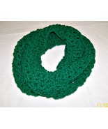 Green Crochet Cowl Scarf, Handmade, Infinity Scarf, Circle Scarf - $40.00