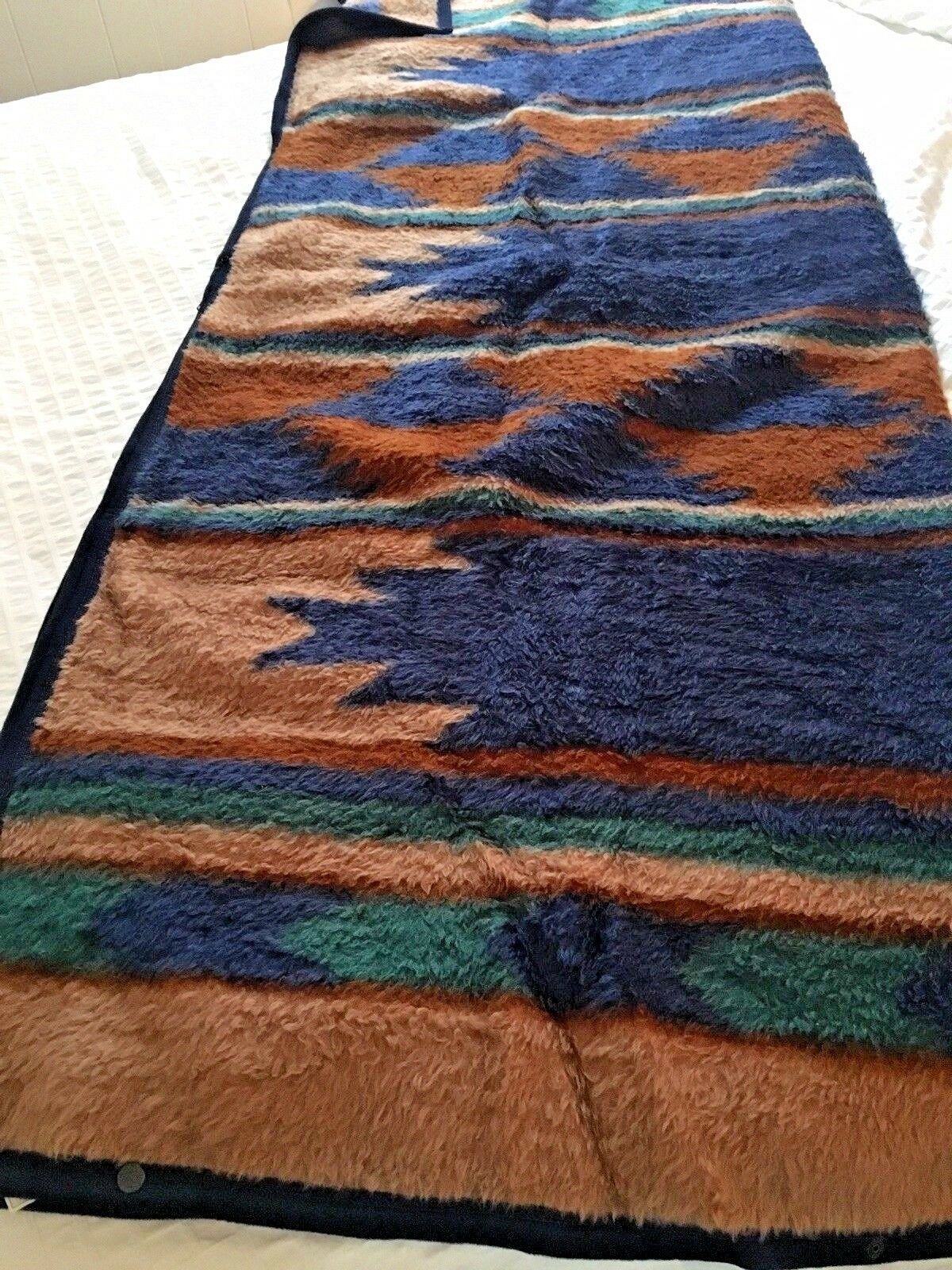 BIEDERLACK VTG Native Southwest Snap Zip Sleeping Bag Wrap Blanket