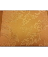 DAMASK LINEN Tablecloth 60&quot;x84&quot; OBLONG (6-8 ppl) FLOWERS ON GOLD/DARK BE... - $15.83