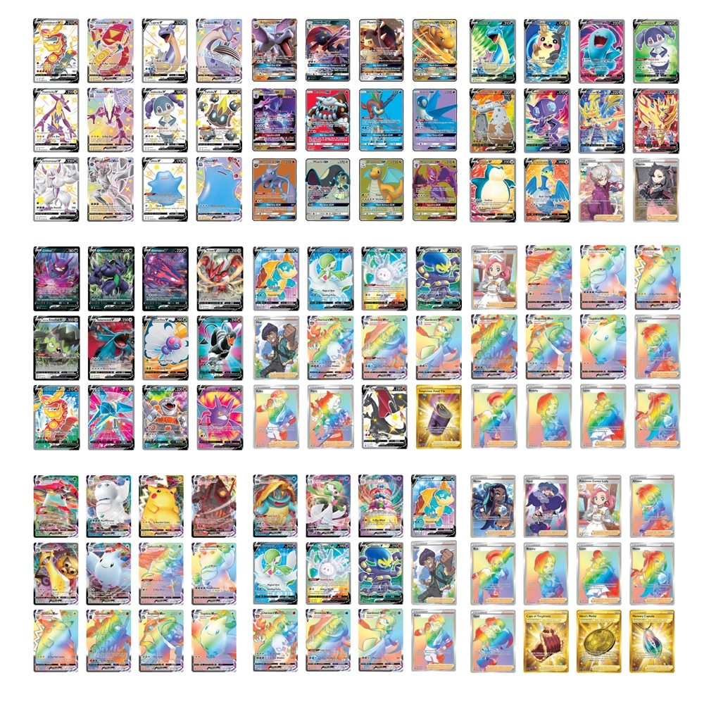 60-300 Pcs Pokemon Cards English Version Charizard Vmax Tag Team Gx Ex Mega-60Gx