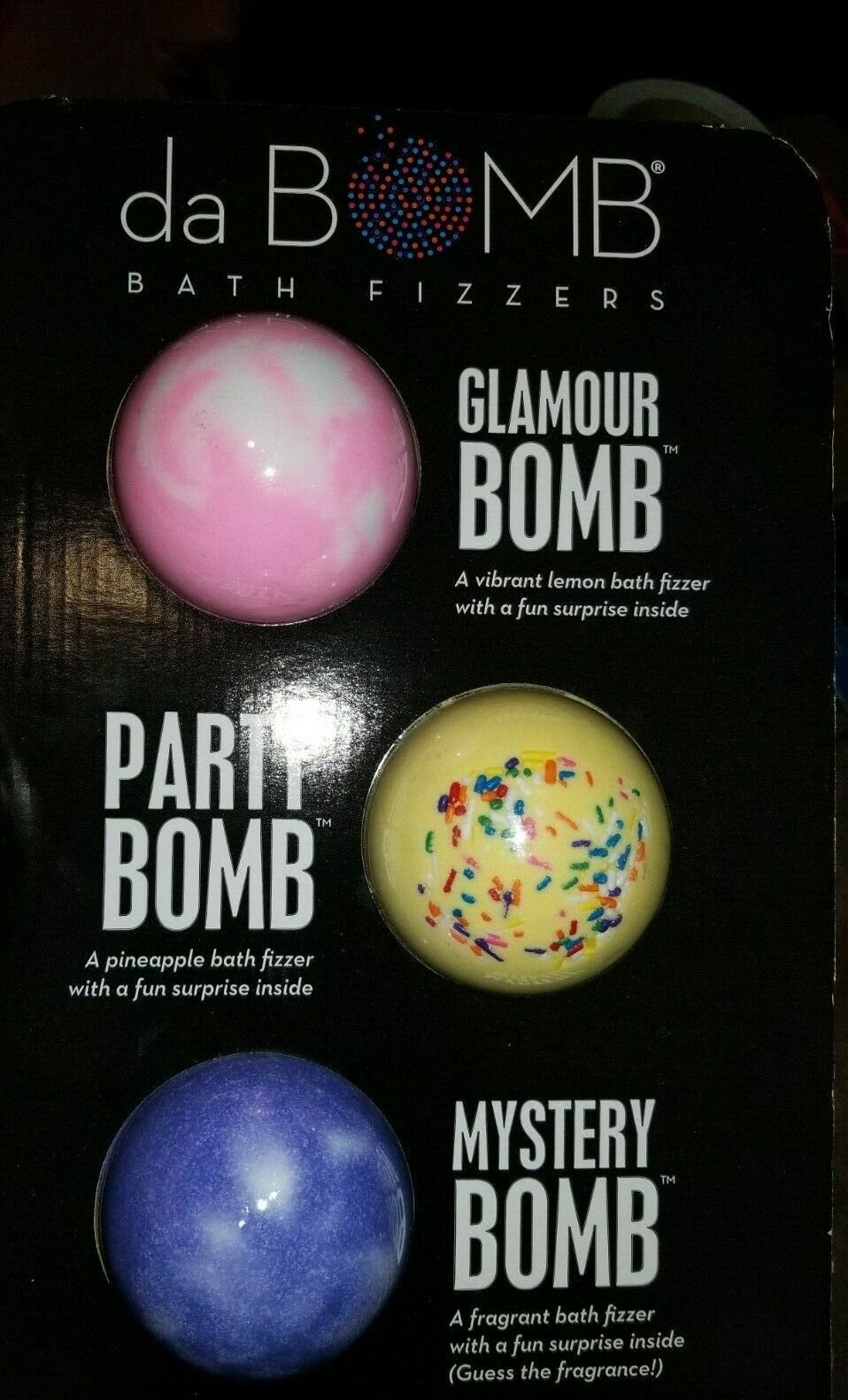 da BOMB Bath Fizzers 3 Piece Set (Glamour Bomb, Party Bomb, Mystery