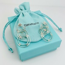 Tiffany &amp; Co Atlas Graduated Hoop Drop Roman Numeral Earrings in Sterlin... - $595.00