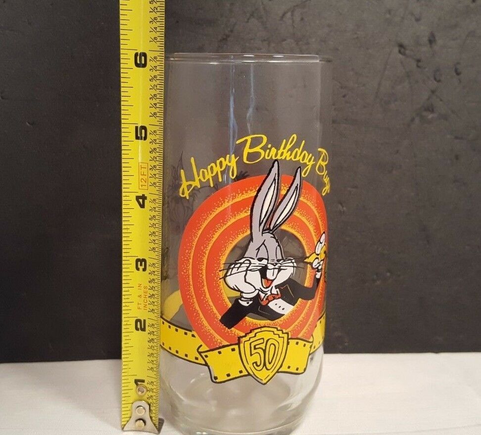 Happy Birthday Bugs Bunny 50Th Anniversary Glass Looney Tunes 1990 ...