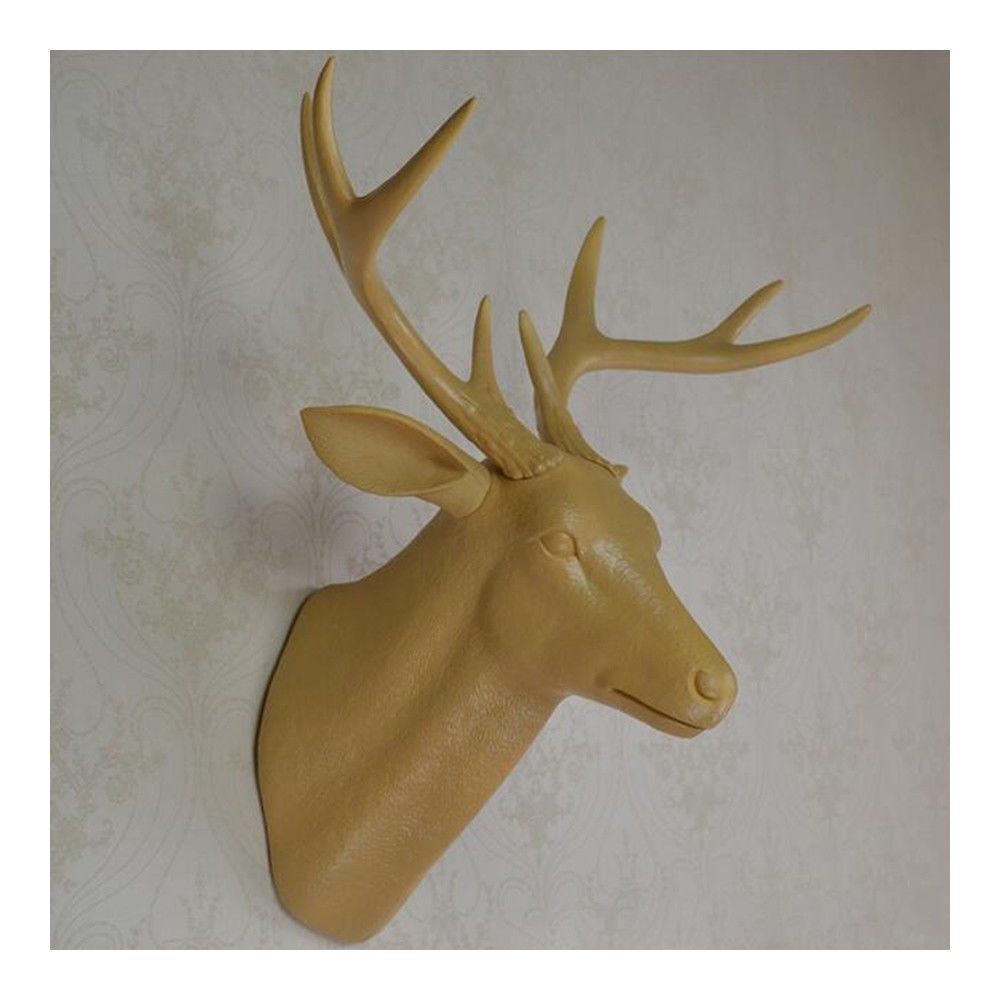 Plastic Deer Head Wall Hanging Decoration yellow Wall Hangings