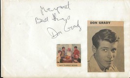 Don Grady Signed 4.25x7 Vintage Album Page My Three Sons