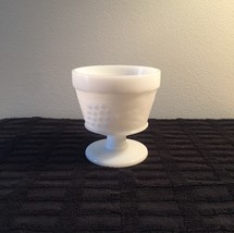 Vintage 70s Hazel Atlas Milk Glass grape pattern footed bowl/sherbet cup