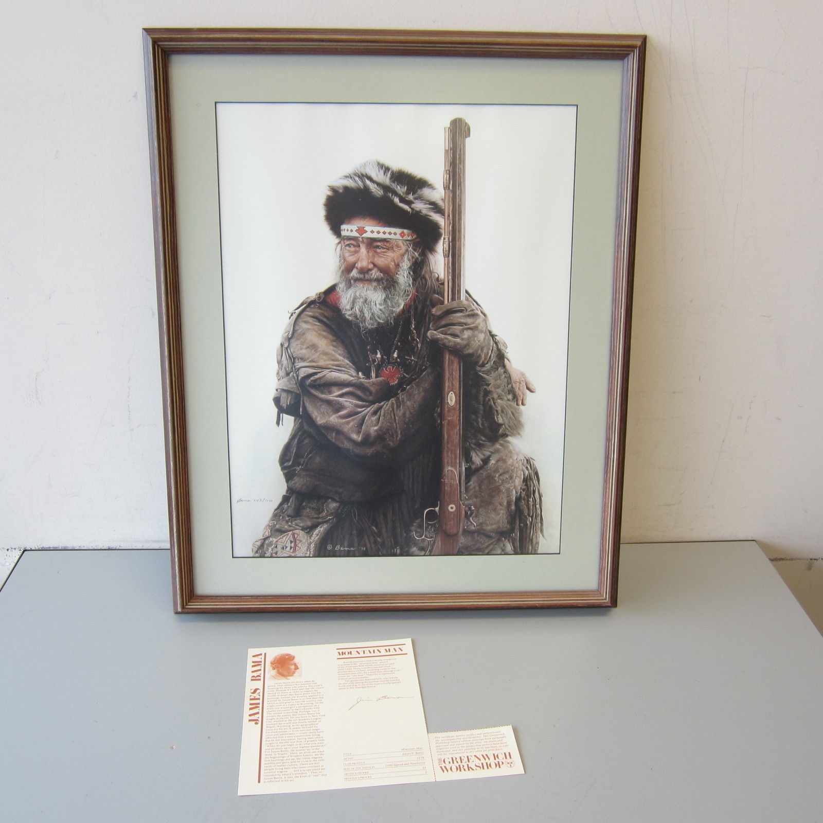 Signed James Bama Limited Edition MOUNTAIN MAN Framed Art Print No. 243 ...