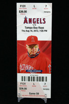 Los Angeles Angels vs Tampa Bay Rays Game 59 MLB Ticket w Stub 08/16/2012 - $11.47