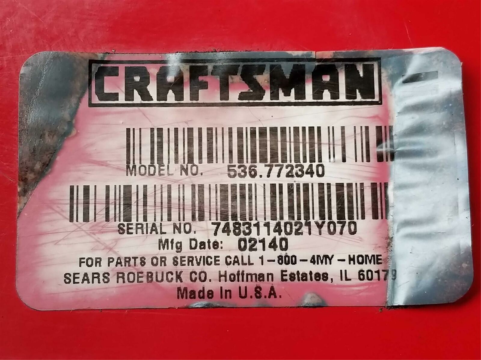 Craftsman Gas Edger Walk Behind EDGER BASE Model 536 772340 Used OEM