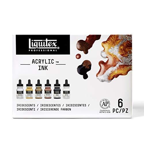 Liquitex Acrylic Ink, Metallic, set of 6 x 30 ml Iridescent colours,3699315