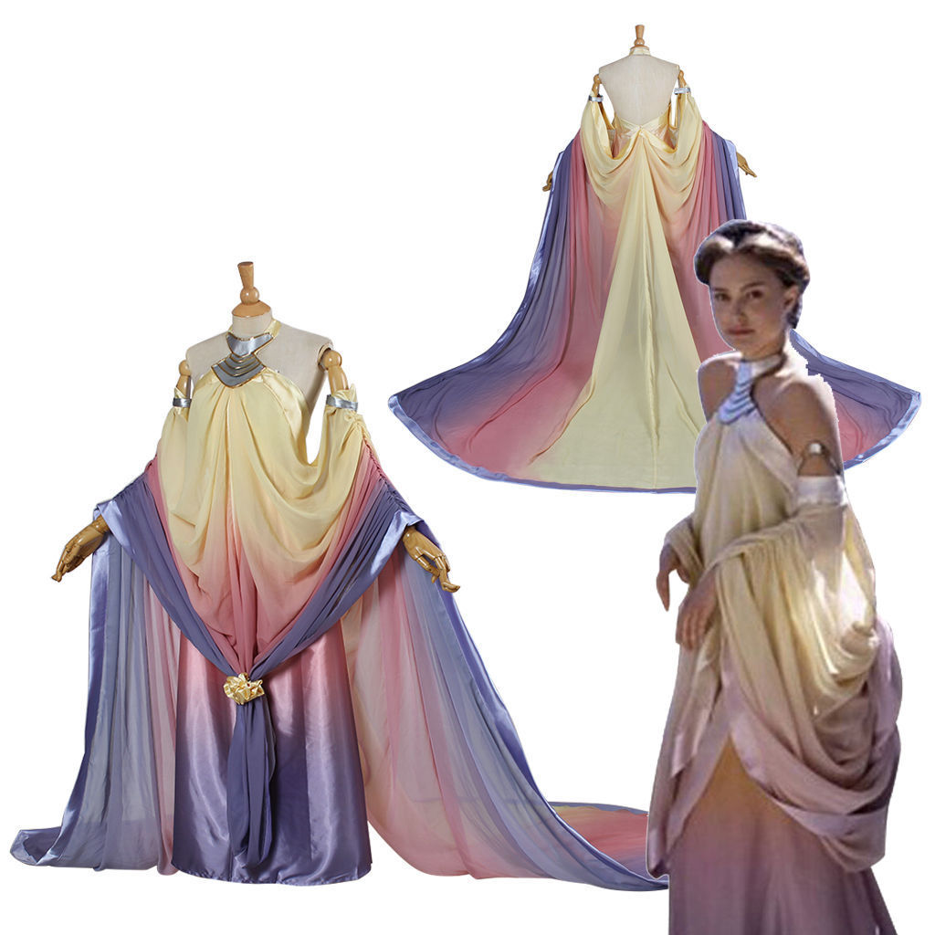 Star Wars Padme Naberrie Amidala Royal Lake Dress Cosplay Costume. 