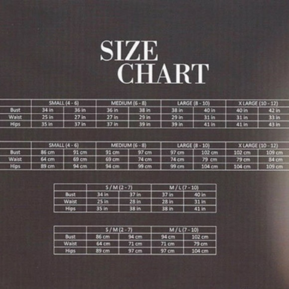 Mapale Size Chart