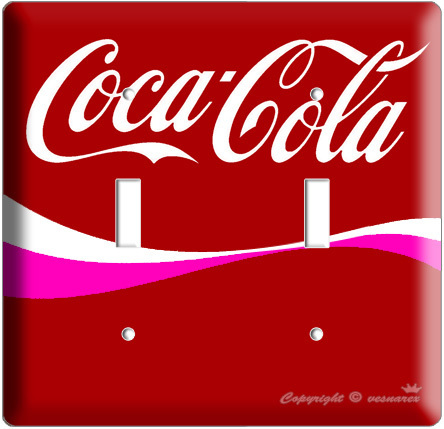 COCA-COLA CLASSIC PINK DOUBLE LIGHT SWITCH COVER WALL PLATE RETRO VINTAGE COKE