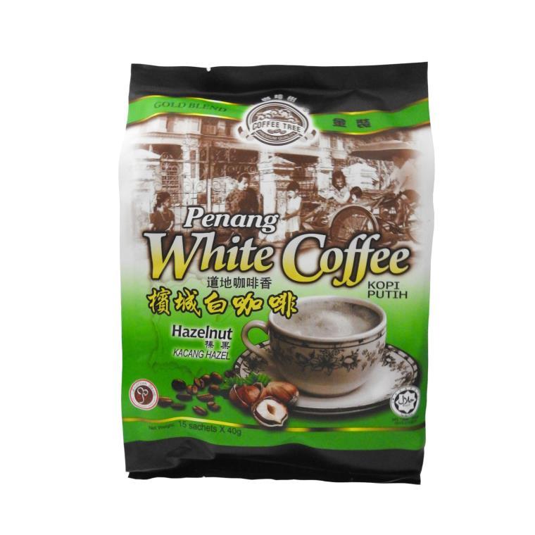 MALAYSIA COFFEE TREE PENANG WHITE COFFEE HAZELNUT 40G X 15