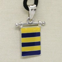 SOLID 925 STERLING SILVER PENDANT WITH NAUTICAL FLAG, LETTER G, ENAMEL, CHARM image 1