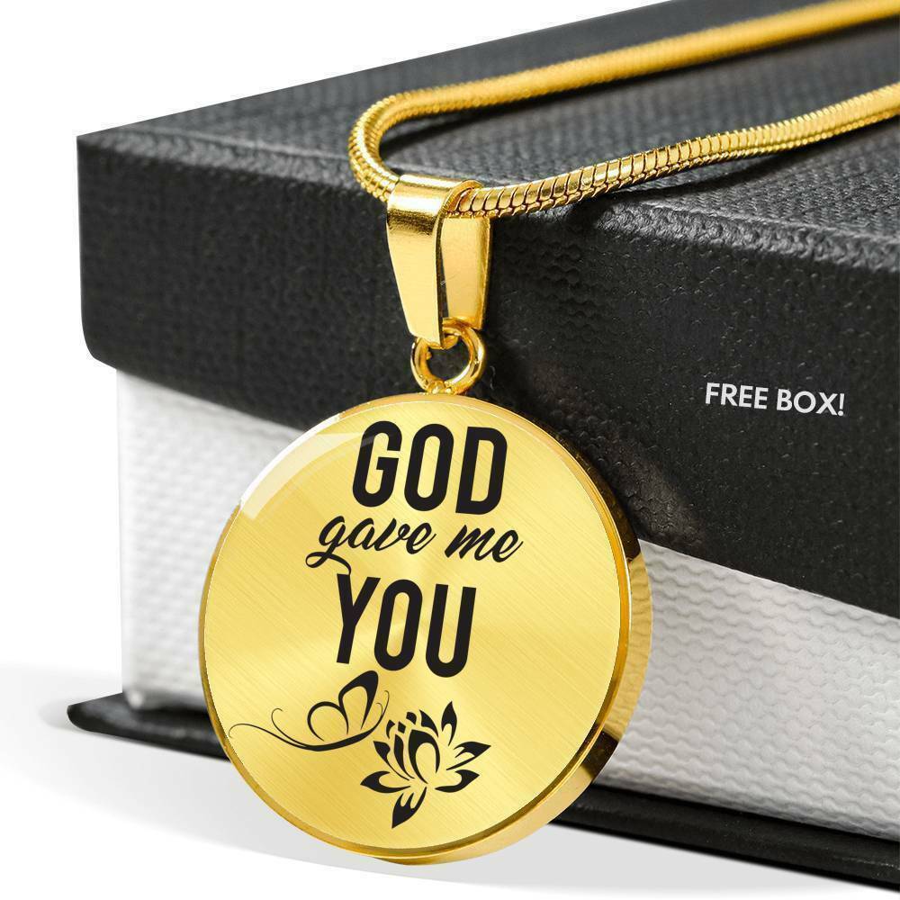 Faith Gift Circle Pendant Necklace Stainless Steel or 18k Gold Finish