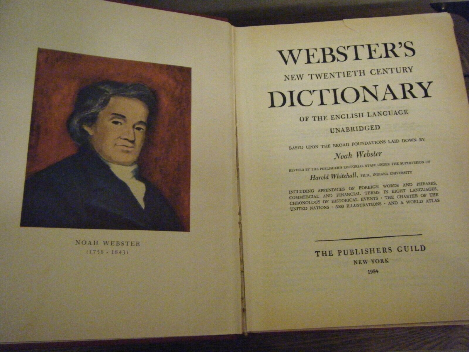 Webster s New Twentieth Century Dictionary Of The English Language 1954 Antiquarian Collectible