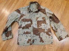 US Army Jacket Combat Coat 5 color Choc Chip Desert Camo small XX Short EUC - $32.62