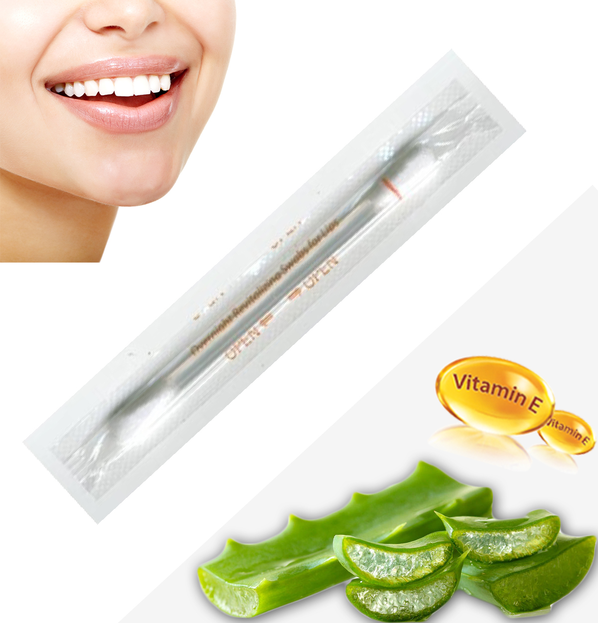 150 TEETH WHITENING VITAMIN E SWABS FOR LIP & GUMS PROTECTION