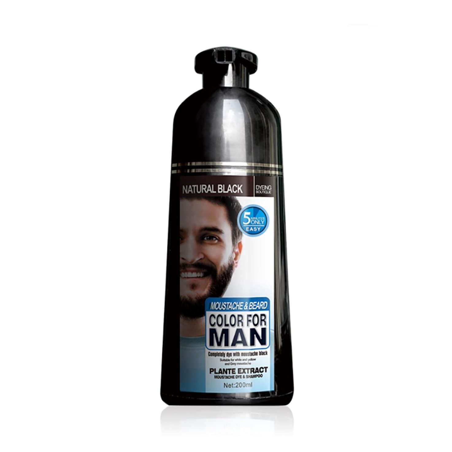 natural long lasting 200ml permanent beard dye shampoo for men beard