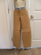 NWT NEWPORT NEWS CAMEL DENIM TRIM FULLY LINED SUEDE  PANTS  size 12 - $89.09