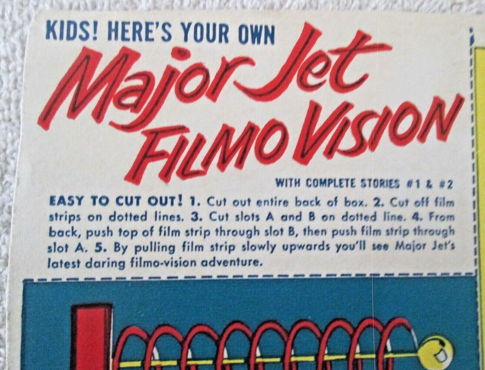 General Mills Sugar Jets Major Jet complete Film Vision cereal box back