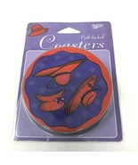 Creative Expressions Paper Art Red Hat Lady Cork Backed Coasters Set of 4 - $8.54