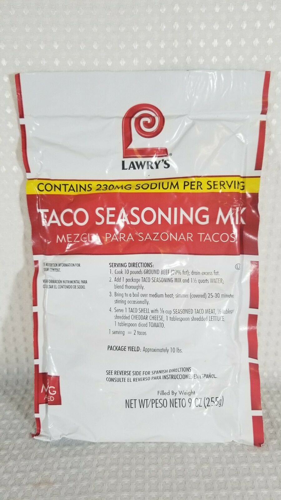 Lawrys Taco Seasoning Mix / Spice - Makes 10lbs of Taco Meat (3-Pack ...