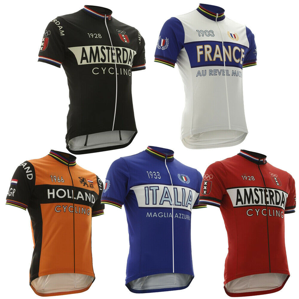 National Europe Team Retro Cycling Jersey Short Sleeve