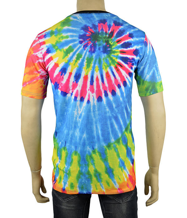 Rainbow Tie Dye Shirts Rasta Jamaican T Shirt for Men - L - T-Shirts