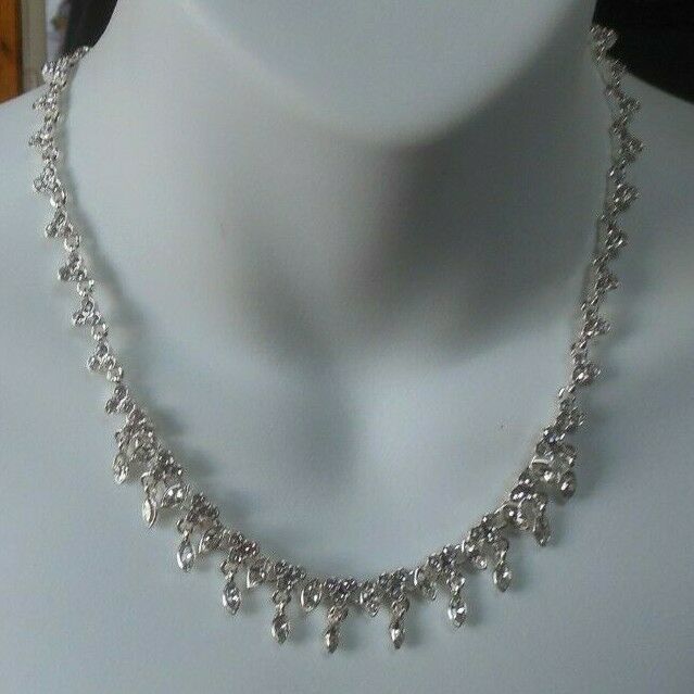 Vintage Signed NAPIER Silver-tone Clear Rhinestone Necklace - Jewelry ...