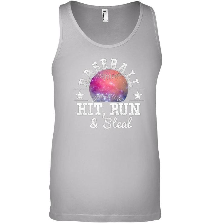 Hit Run and Steal Funny Baseball Player Tank Top - T-Shirts