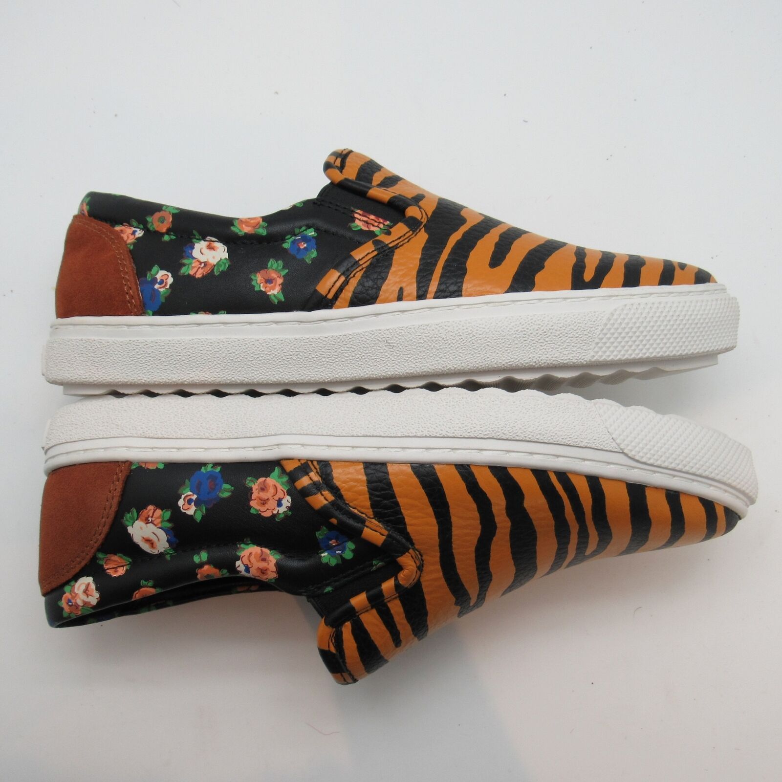 tiger print slip on shoes