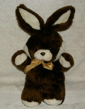 16" Vintage Baby Brown & White Bunny Rabbit Cuddle Wit Stuffed Animal Plush Toy - $32.73