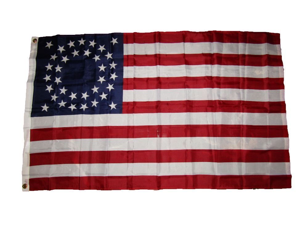 3x5 USA American 35 Stars Union Circular Flag 3'x5' Banner Brass ...