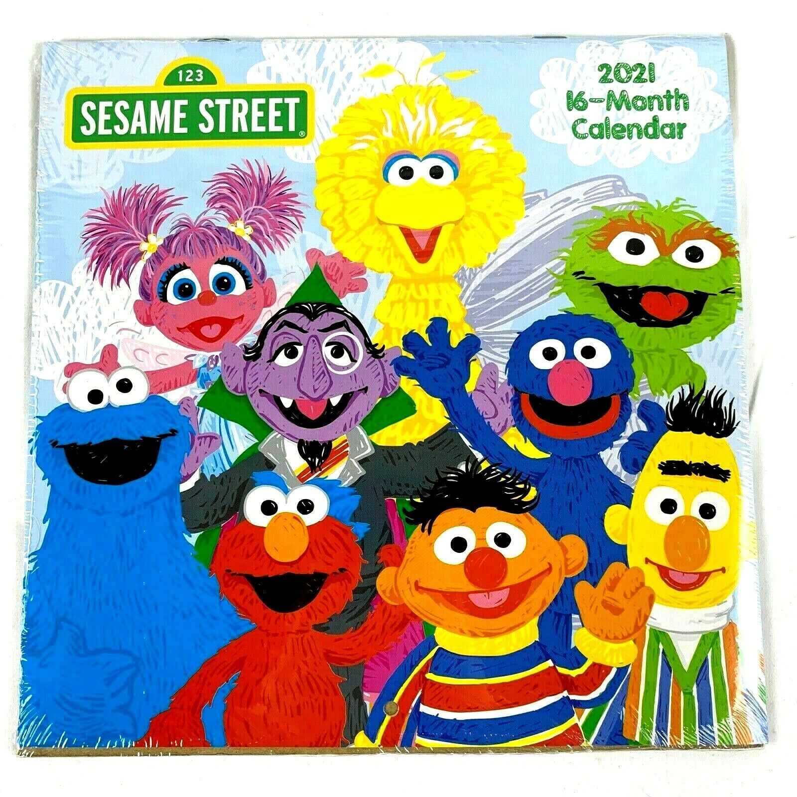 2021 Sesame Street Calendar Posters Wall 10 inches Big Bird Bert Ernie ...
