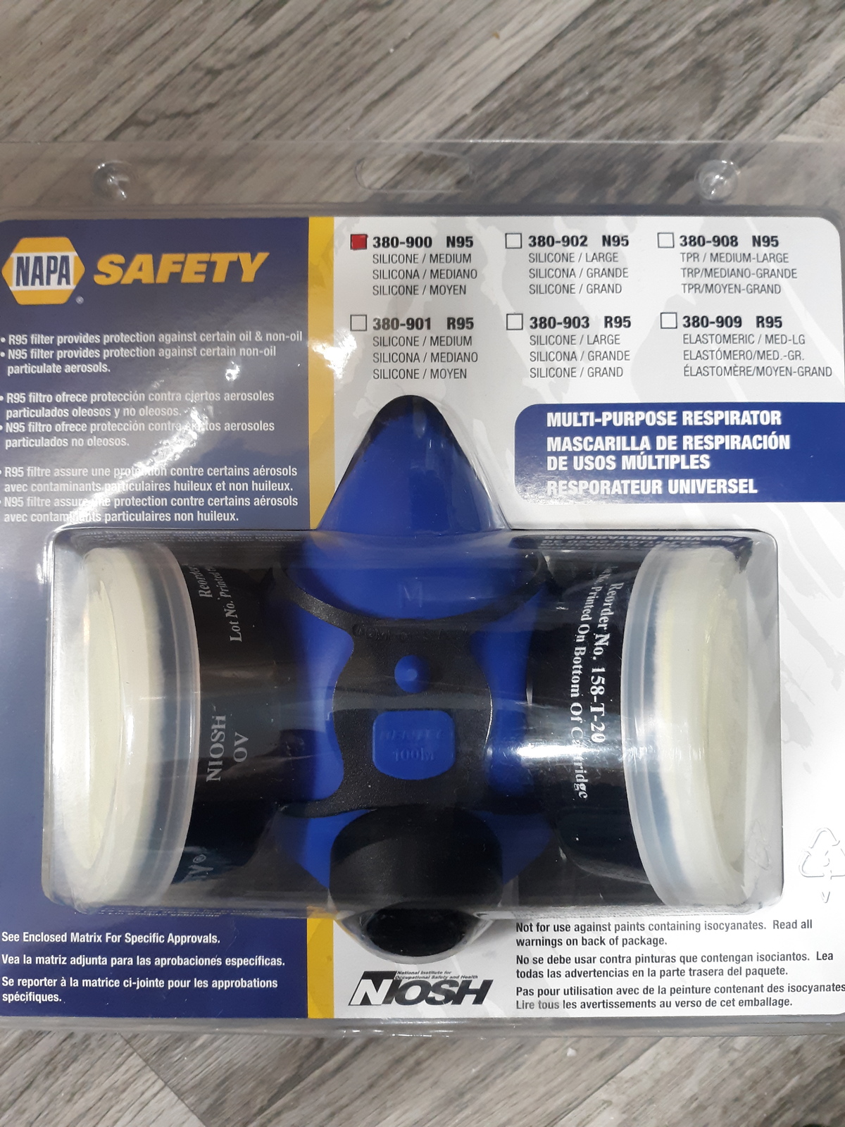 NAPA Safety N95 & NIOSH Approved, Medium Face Mask Protector Respirator