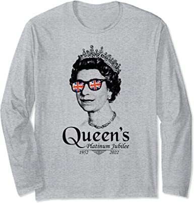 British Queen Platinum Jubilee - Elizabeth II w/ Sunglasses Long Sleeve T-Shirt