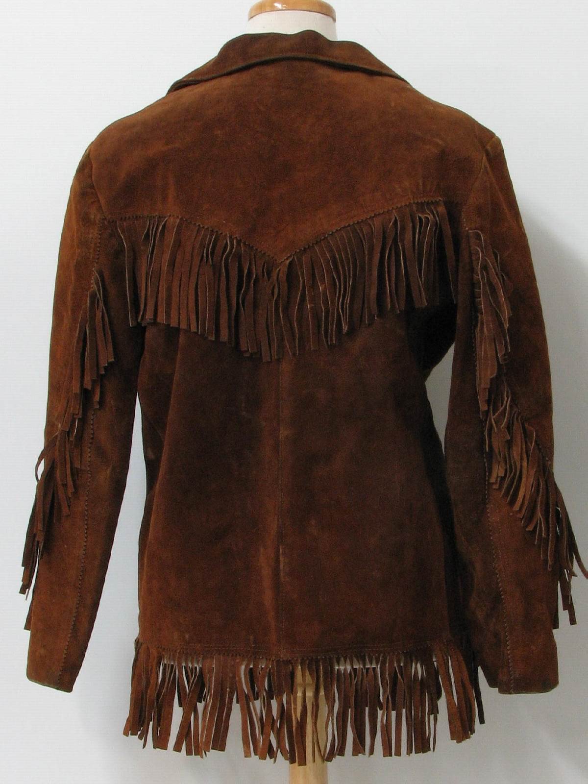 New Men Brown Western Native American Suede Leather Jacket Fringes FJ58 ...
